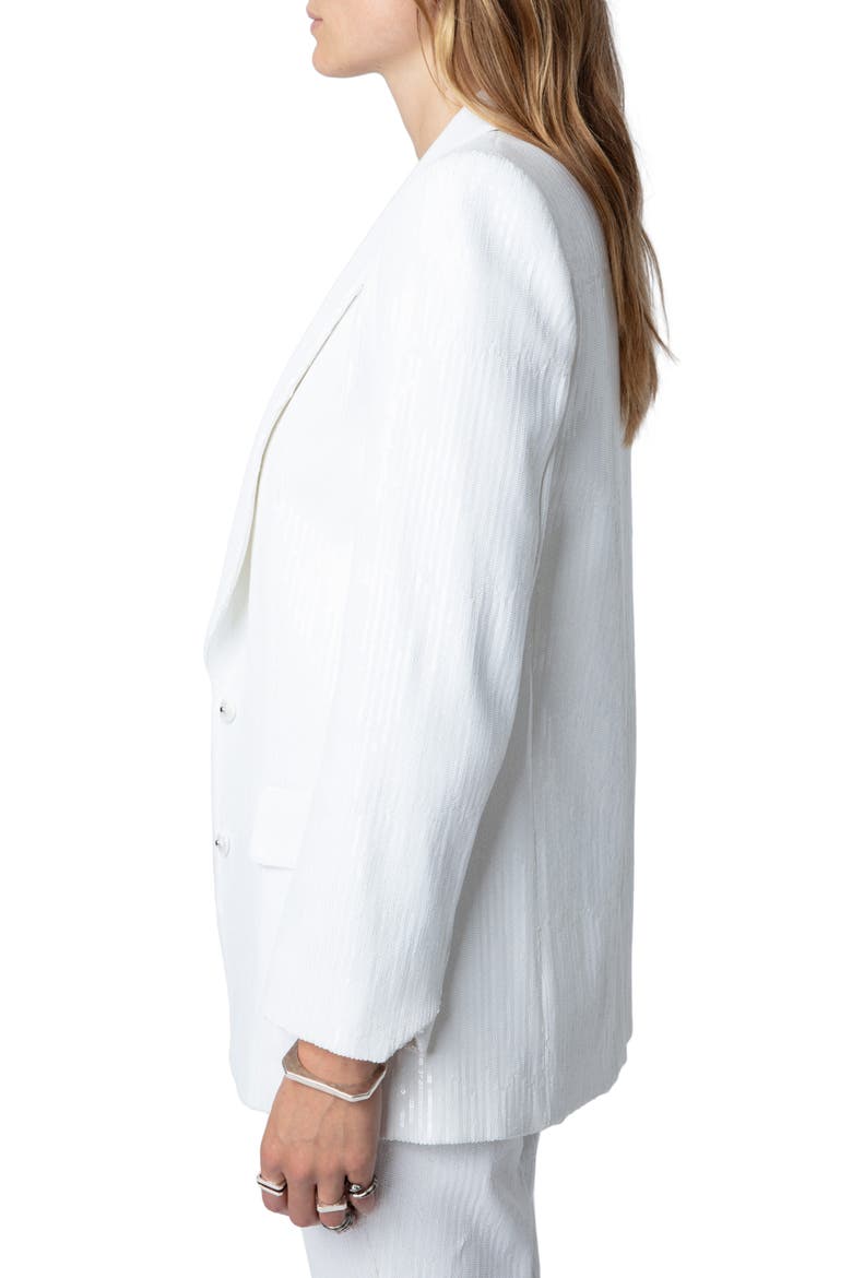 Vive Sequin Tuxedo Blazer, Alternate, color, JUDO
