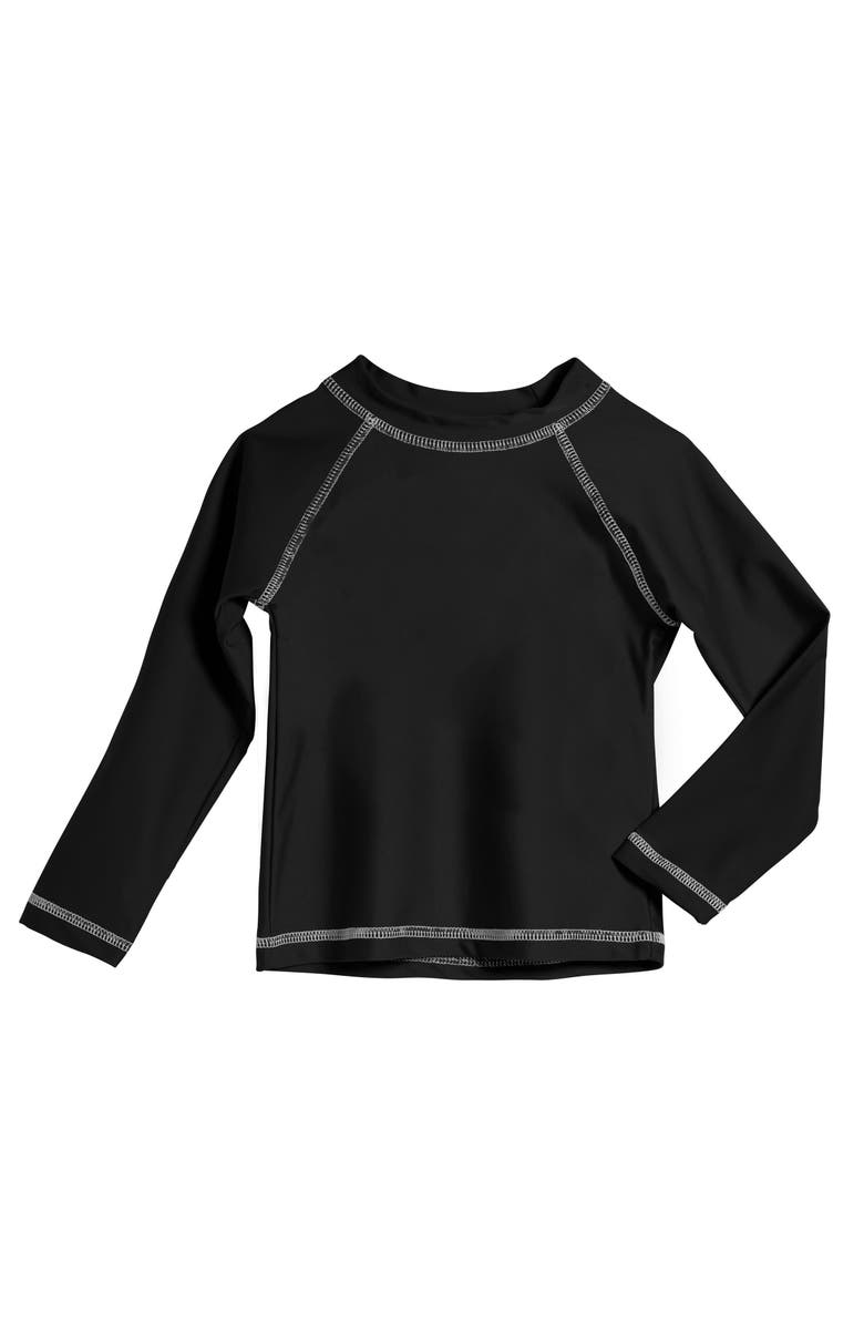 CITY THREADS Boys UPF 50+ Long Sleeve Rashguard, Alternate, color, Black