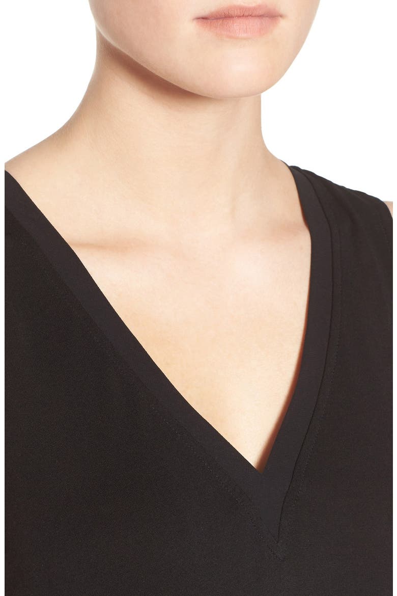 V-Neck Mixed Media Tank, Alternate, color, BLACK