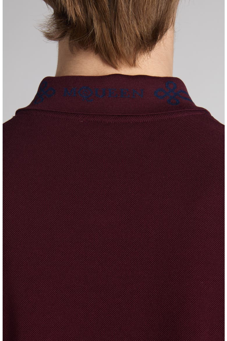 Logo Jacquard Collar Polo, Alternate, color, BORDEAUX