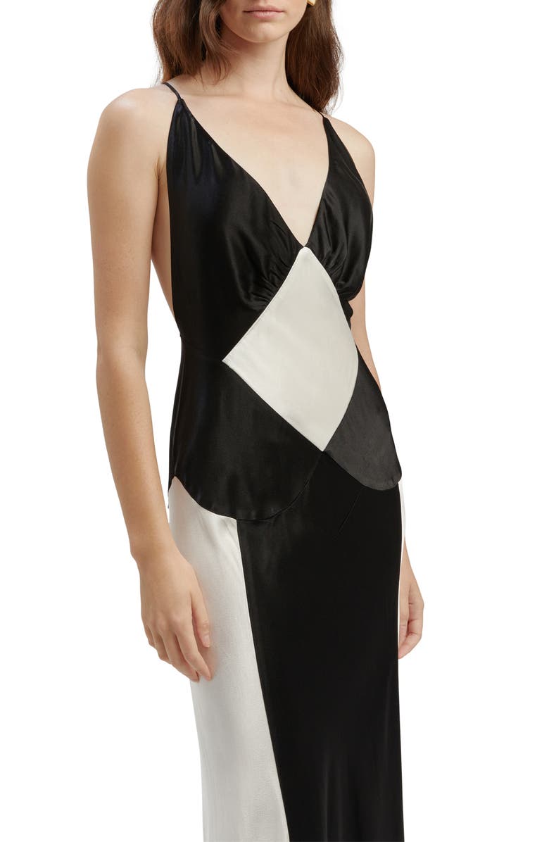 Bardot Adora Contrast Satin Gown, Alternate, color, 