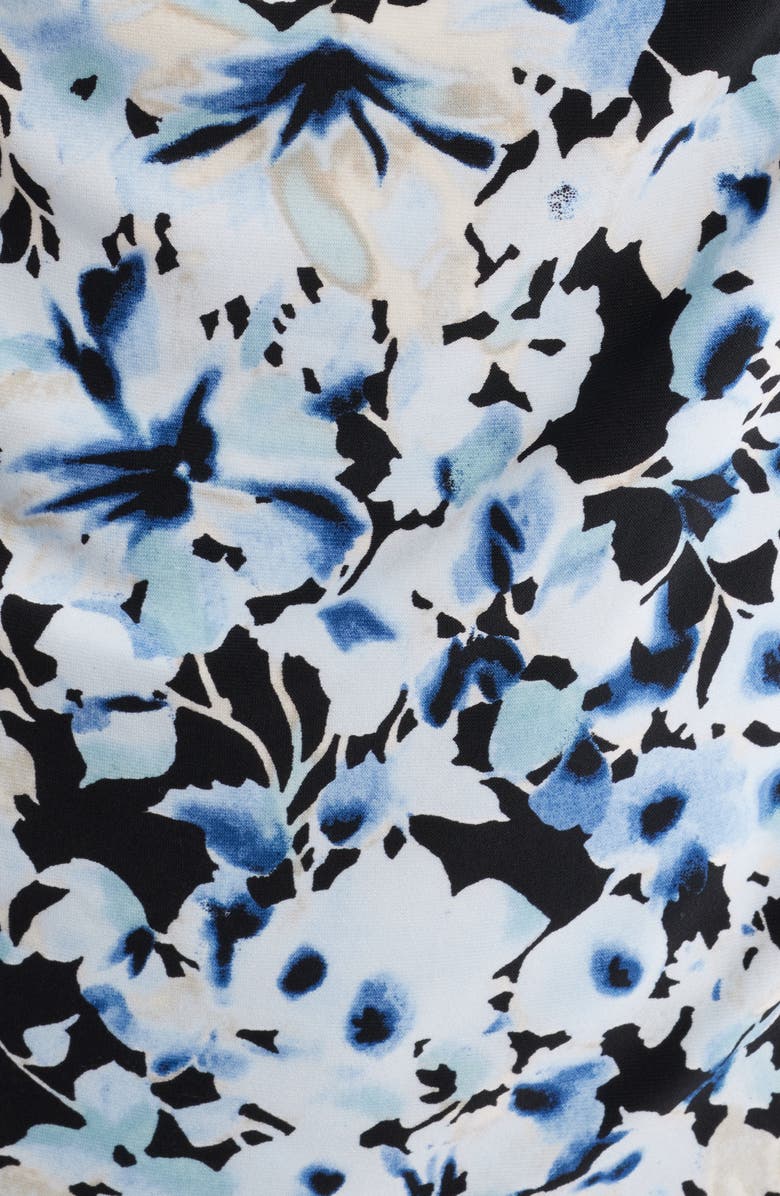 Anne Klein Pleated Cowl Neck Top, Alternate, color, Anne Black Multi