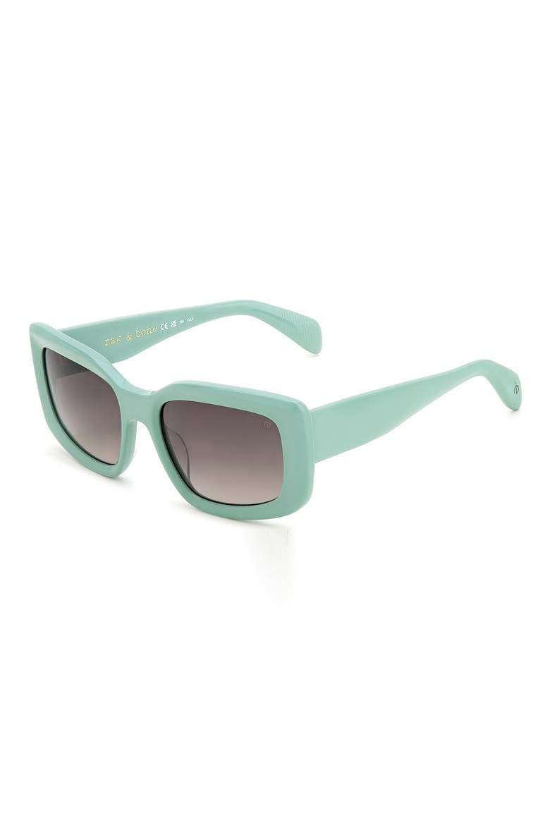 54mm Gradient Rectangular Sunglasses, Alternate, color, GREEN/ BROWN GRADIENT