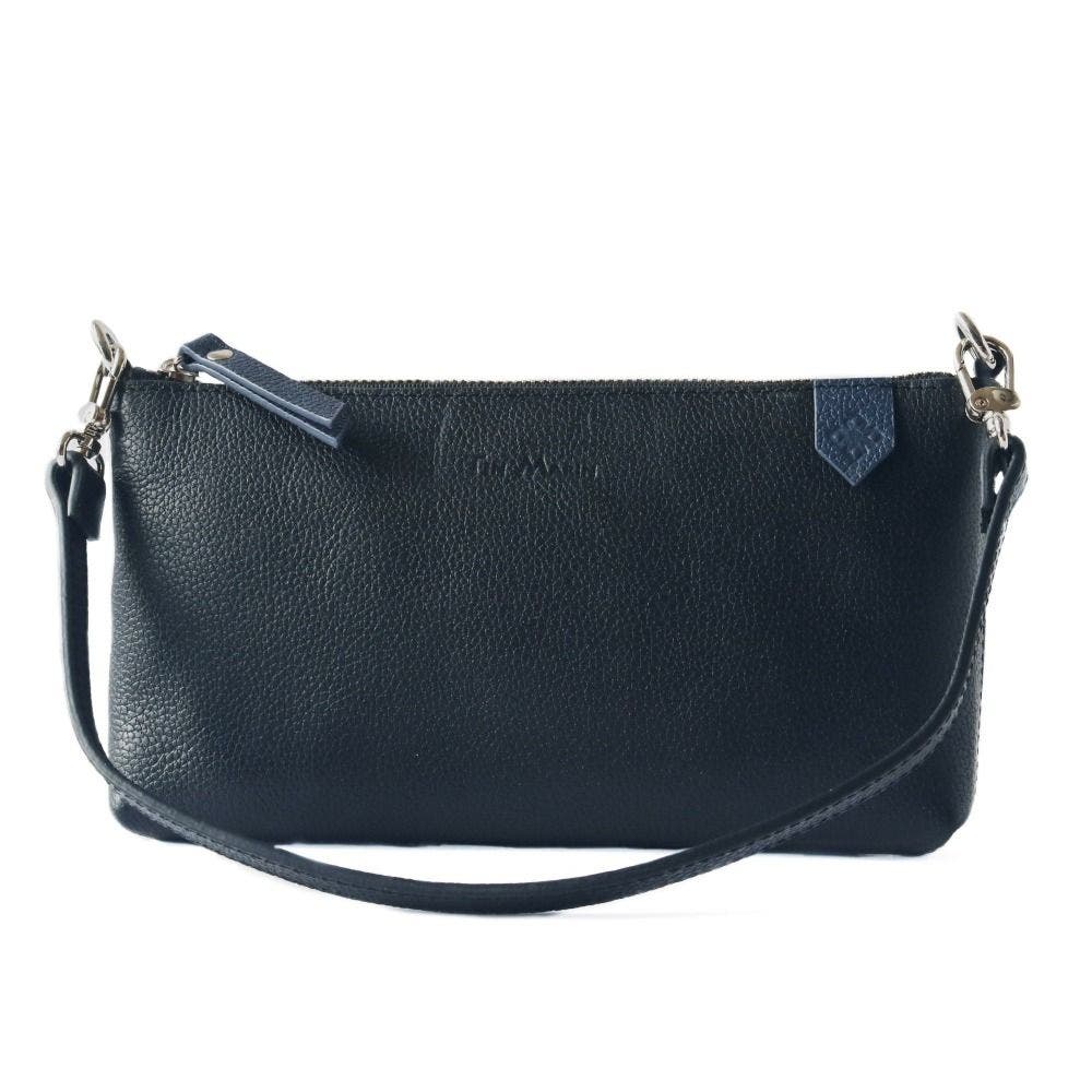 Tin Marin Elia Convertible Leather Bag - Clutch, Shoulder & Crossbody, Main, color, Black