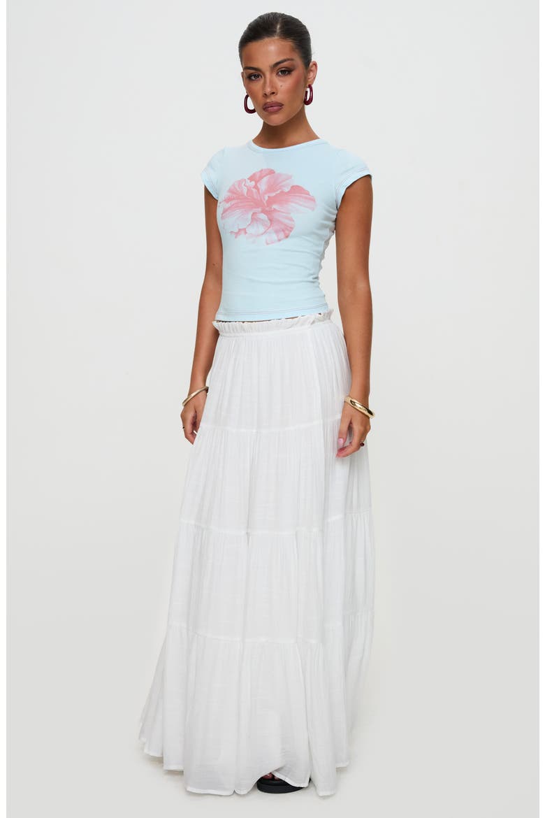Mya Tiered Maxi Skirt, Alternate, color, WHITE