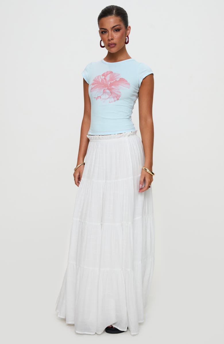 Princess Polly Mya Tiered Maxi Skirt, Alternate, color, White
