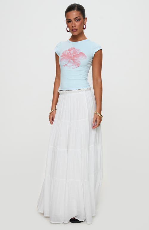 Princess Polly Mya Tiered Maxi Skirt In White