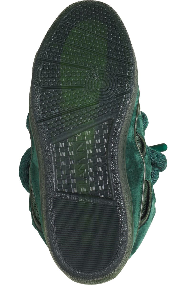 Lanvin Curb Sneakers In Leather With Snake Laces, Alternate, color, Green/Black