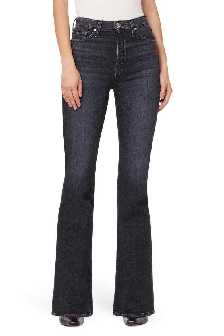 Faye Ultra High Waist Flare Jeans, Main, color, ECO BLACK