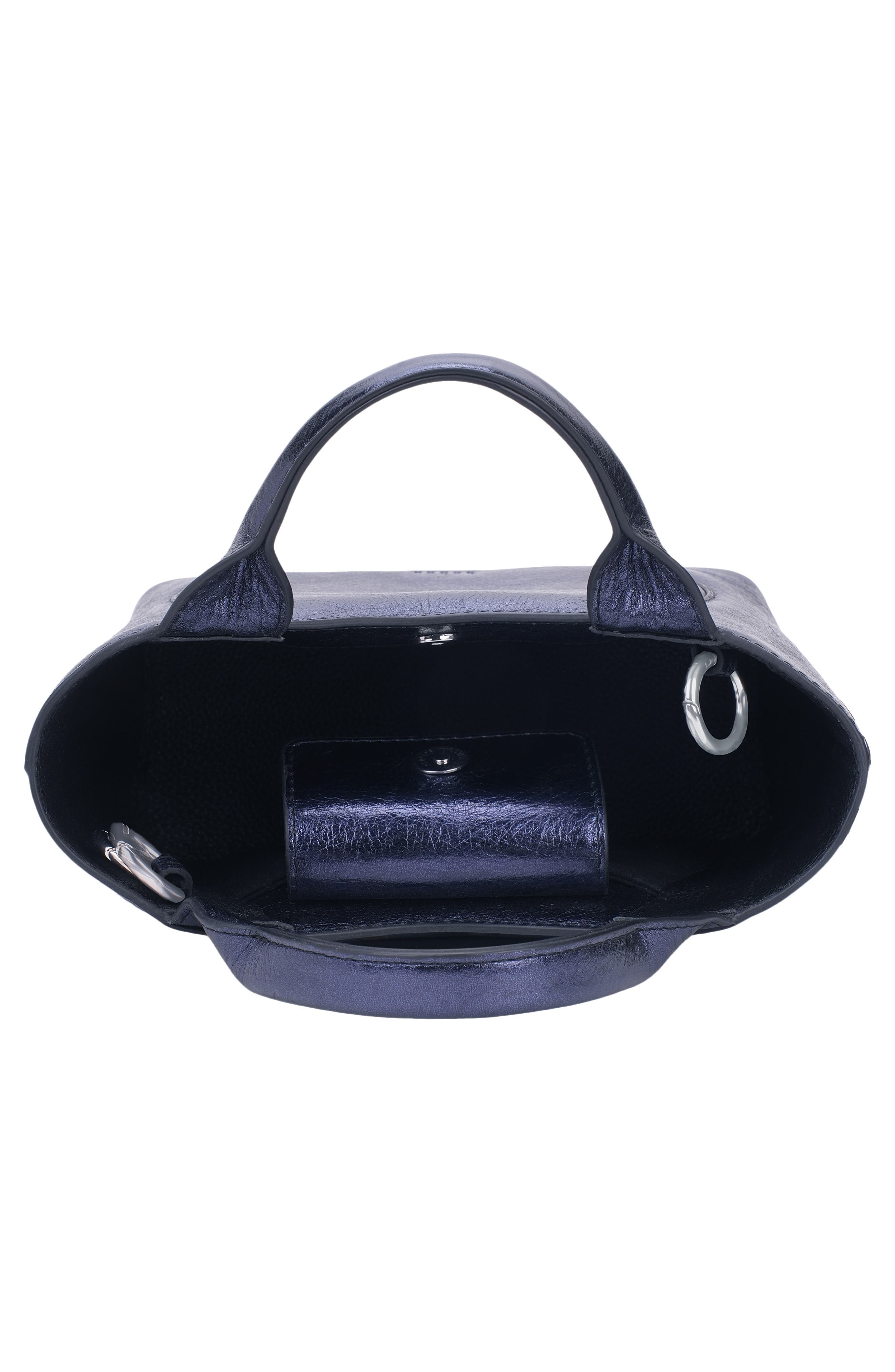 Katrina Mini Metallic Leather Tote, Alternate, color, SAPPHIRE