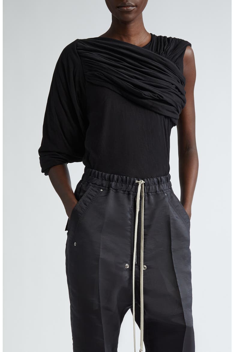 Lido Draped Harness T-Shirt, Main, color, BLACK