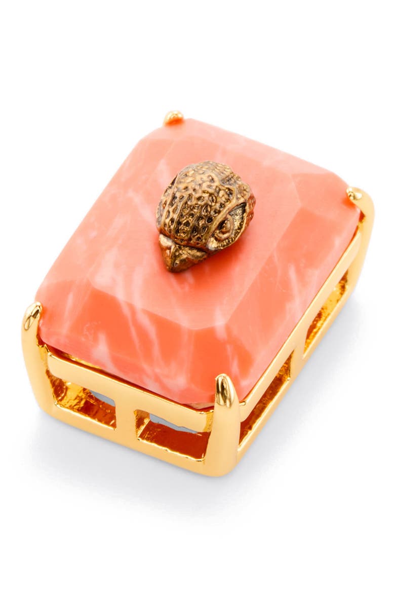 Stone Eagle Stud Earrings, Alternate, color, ORANGE
