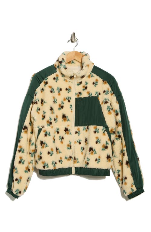 Thread & Supply Floral Fleece Zip-up Jacket In Multi