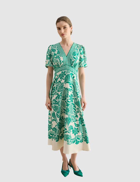 Trelissick V-Neck Fit Flare Dress