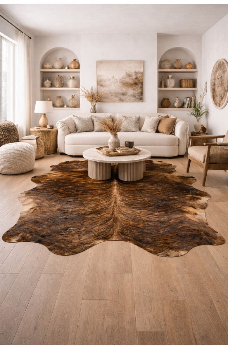 Rhacam Eco Hides RH Rugs Brindle Cowhide Rug 8'3" × 6'2", Alternate, color, Brindle