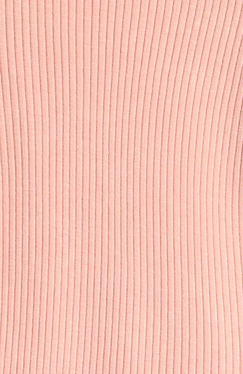 Shop Love, Fire Kids' Long Sleeve Cotton Rib T-shirt In Dusty Pink