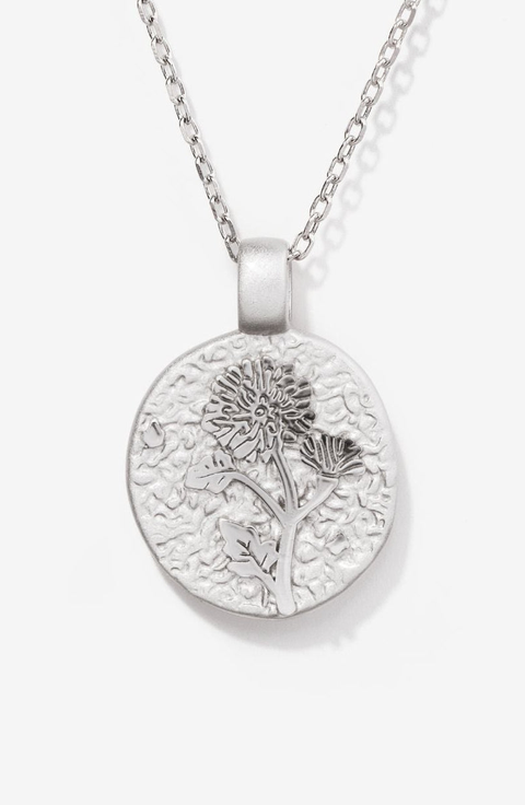 Silver Birth Flower Necklace