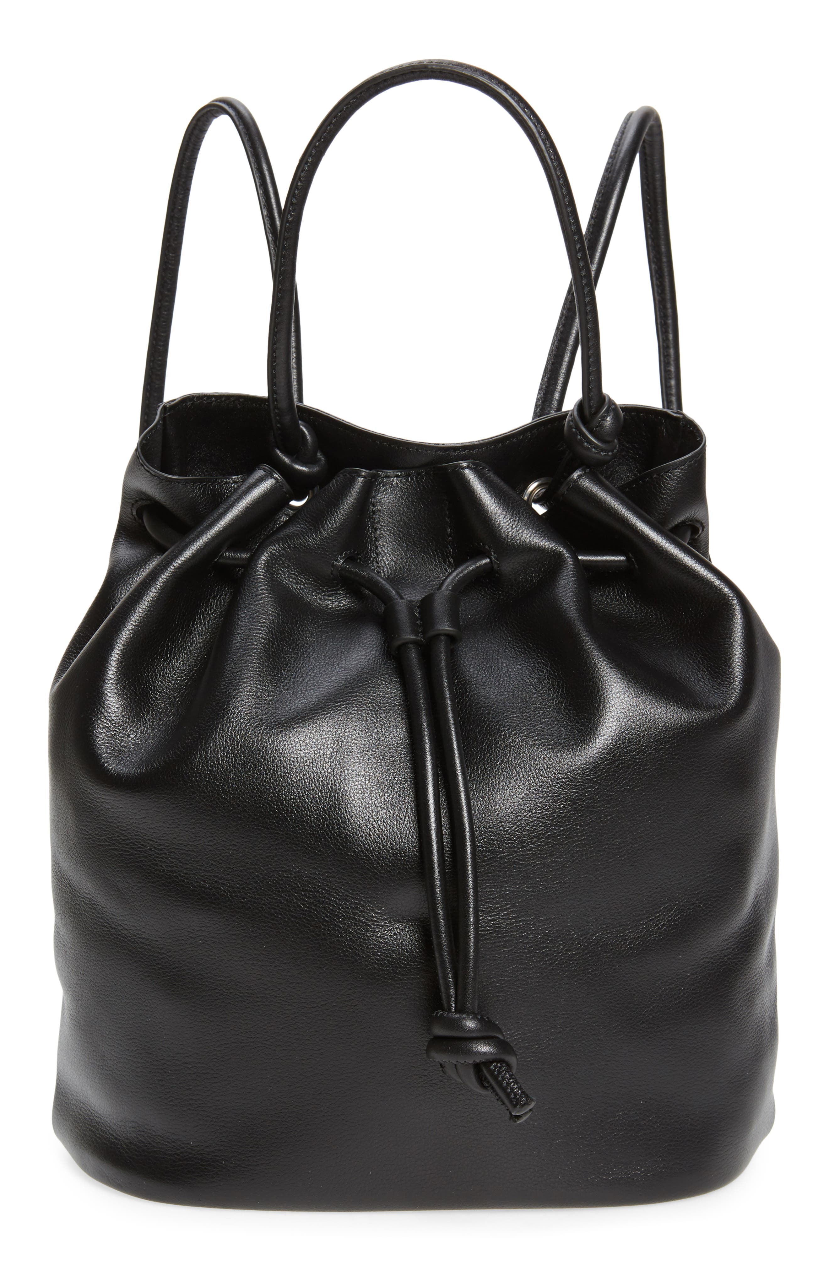 Treasure & Bond Delaney Drawstring Leather Backpack, Main, color, 