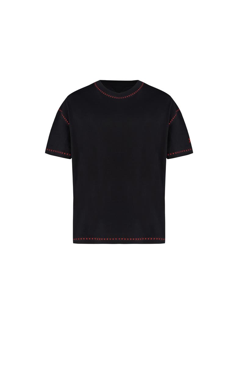 PCFG Pure Cotton Free Heaven Crochet Men T-Shirt, Main, color, Black