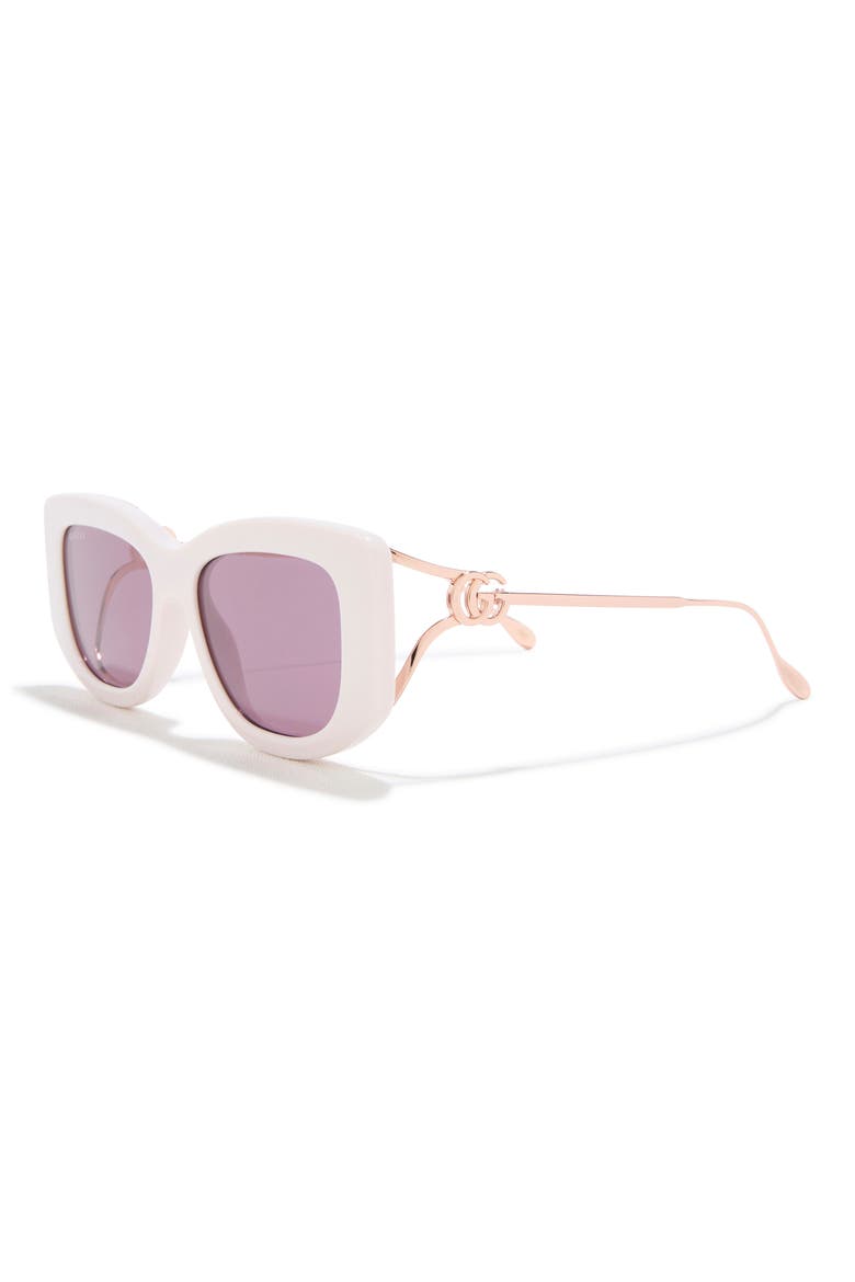 55mm Polarized Square Sunglasses, Alternate, color, IVORY GOLD VIOLET