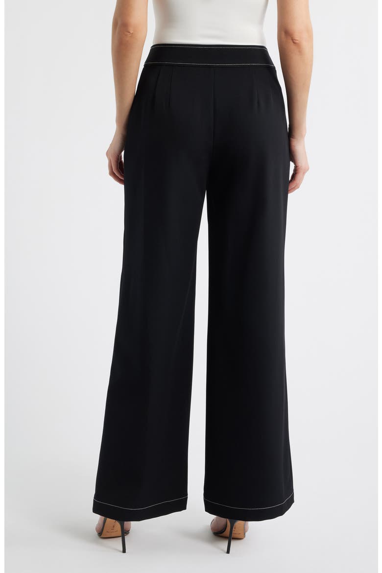 Wide Leg Pants, Alternate, color, BLACK WHITE