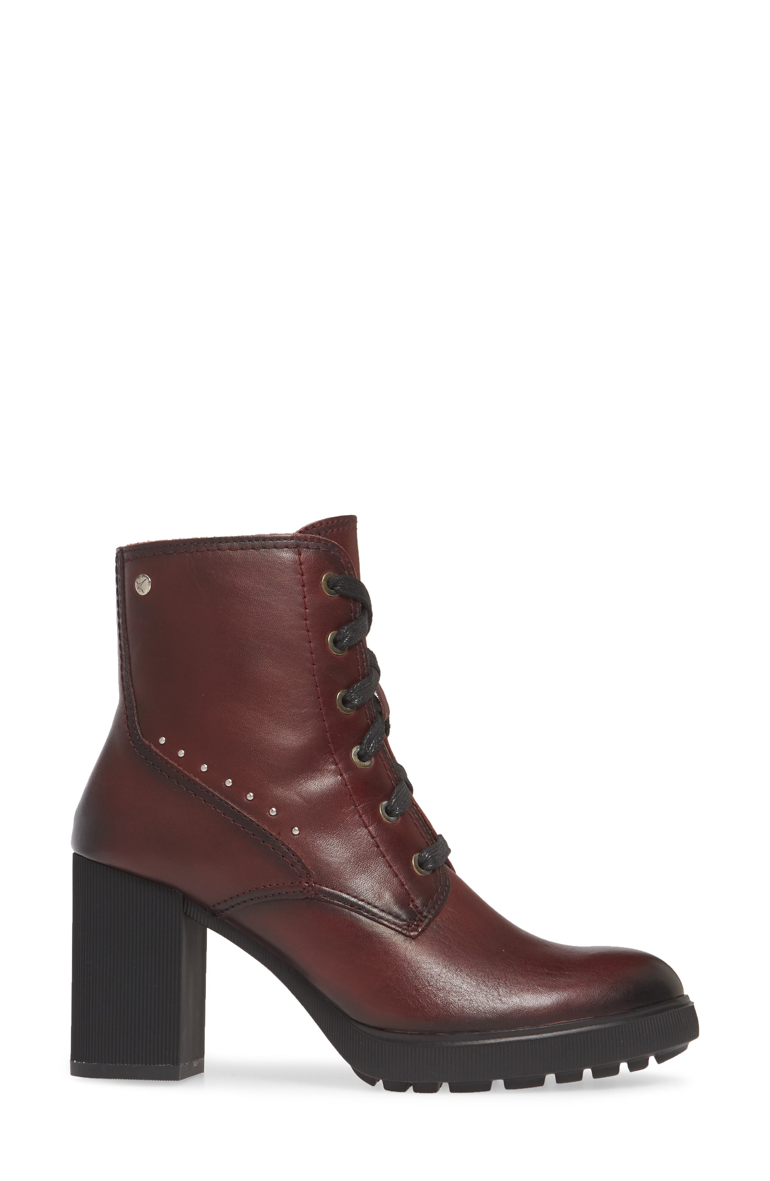 Sagunto Block Heel Combat Boot, Alternate, color, BURGUNDY LEATHER