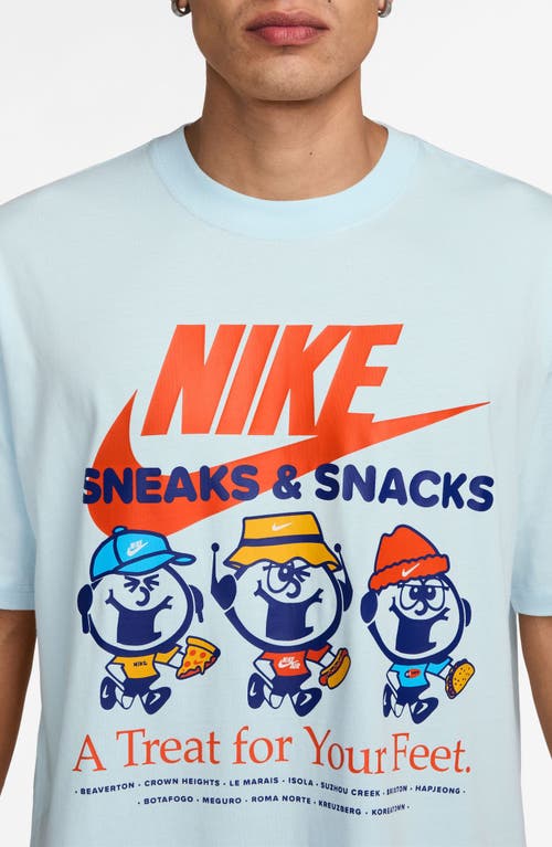 Nike Sportswear Max90 Cotton Graphic T-shirt In Glacier Blue