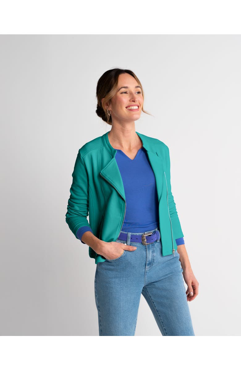 Kettlewell Sculpted Biker Jacket, Alternate, color, Sea Green