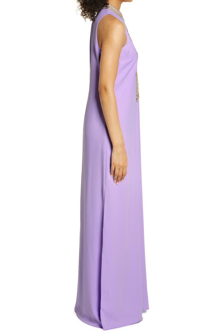 Brocade Detail Maxi Dress, Alternate, color, PURPLE IRIS