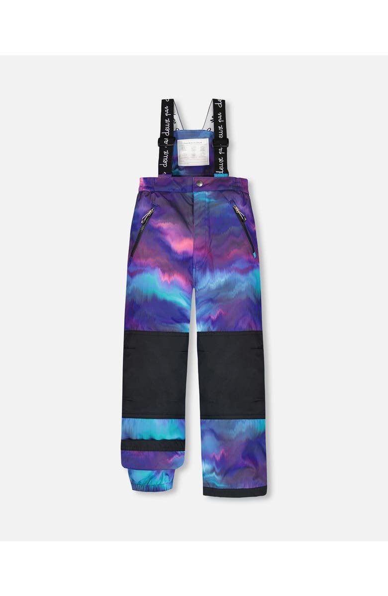 Deux par Deux Girl's Two Piece Snowsuit Printed Purple Aurora Borealis, Alternate, color,