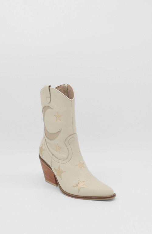 Stivali New York Moonlight Western Inspired Cowboy Boots In Neutral