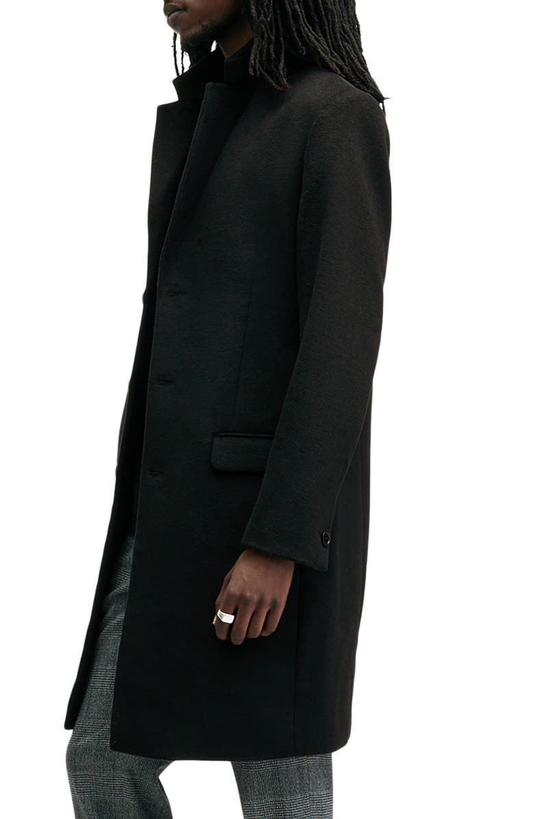 AllSaints Hal Longline Coat, Alternate, color, Black