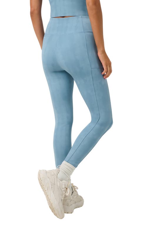 Travismathew Moveknit Bonded Pocket Leggings In Smoke Blue Multi
