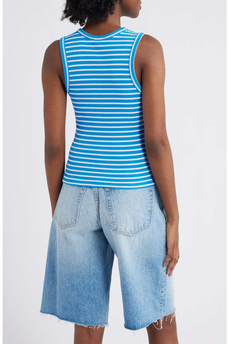 The Racer Stripe Rib Knit Tank, Alternate, color, CHAMBRAY BLUE STRIPE