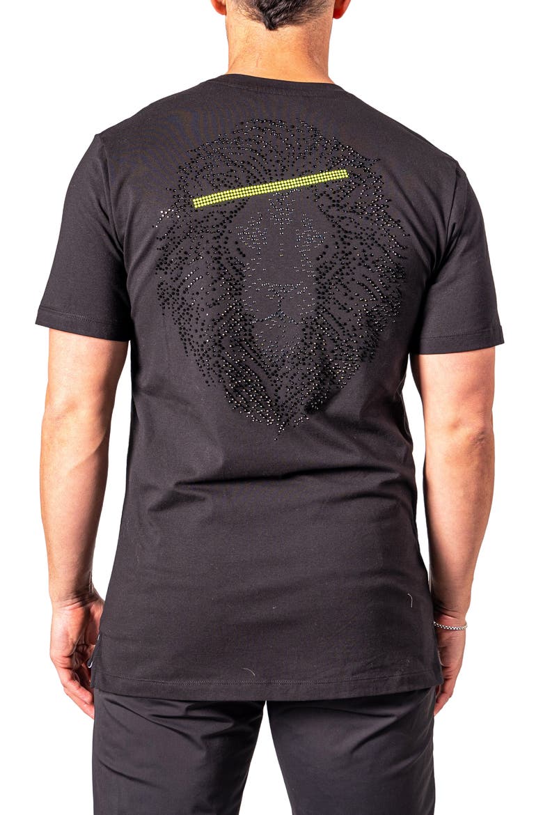 Neon Asad Embellished T-Shirt, Alternate, color, BLACK
