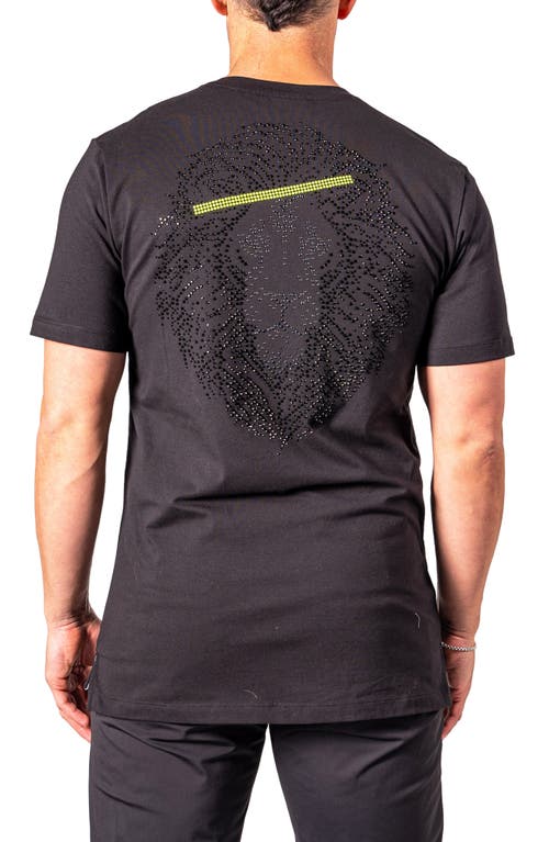Maceoo Neon Asad Embellished T-shirt In Black
