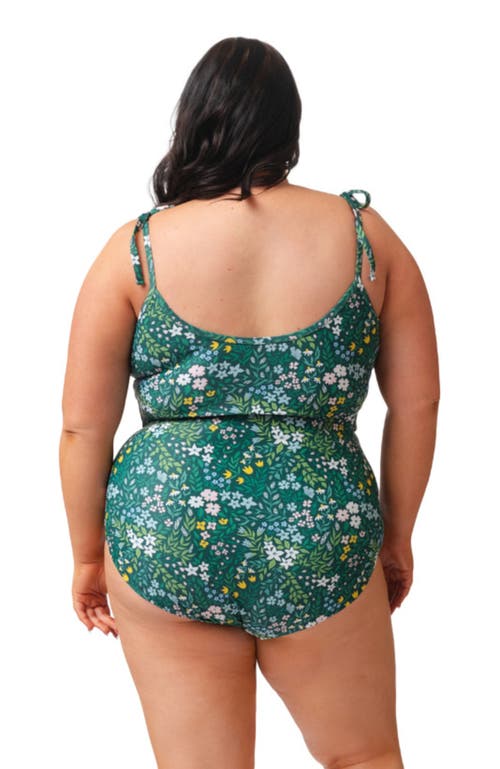Shop Lime Ricki Swimwear Reversible Ultra High-waist Bottom In Cottage Floral/basil