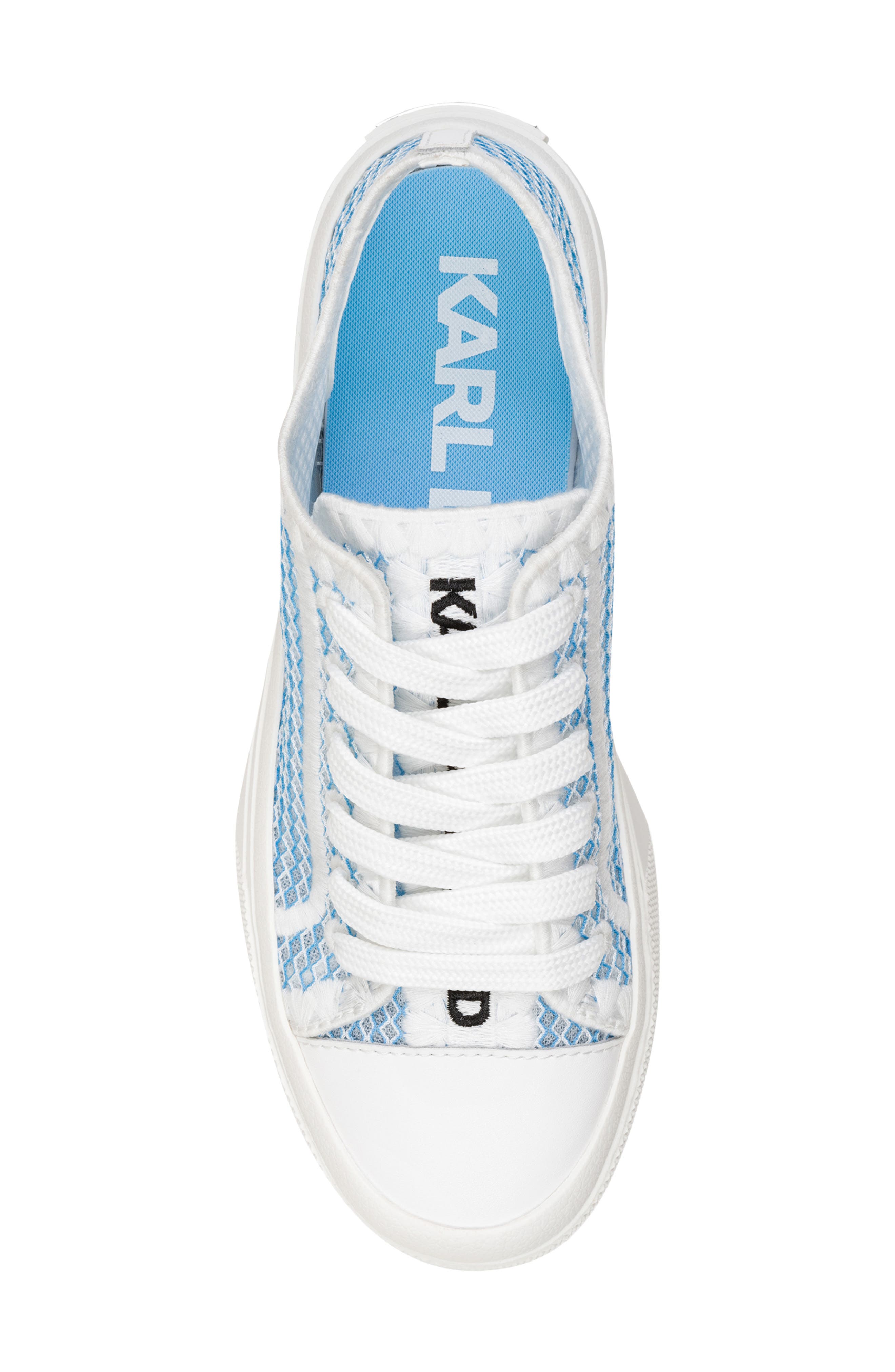 KARL LAGERFELD PARIS Giddeon Low Top Sneaker, Alternate, color, Baltic Blue/ White