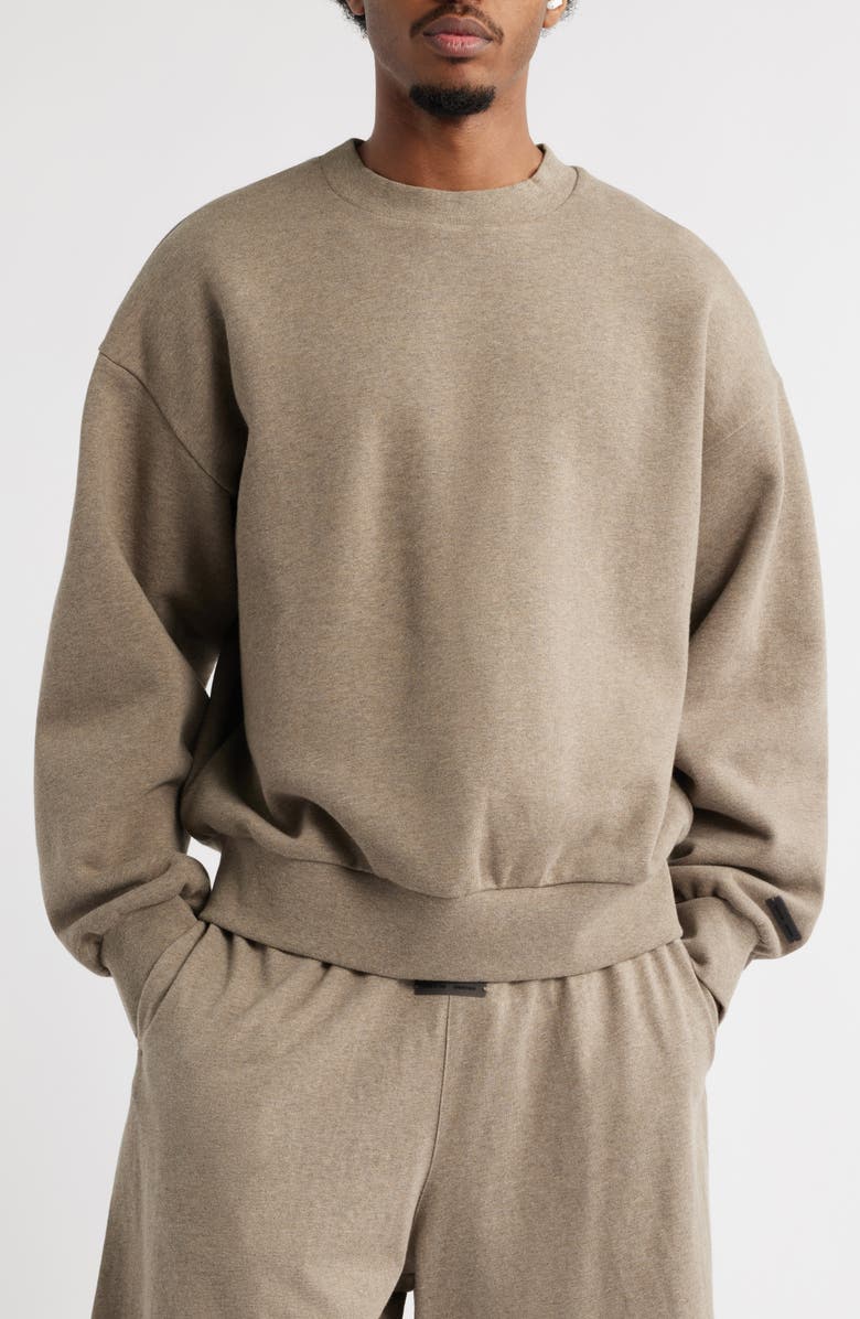Fear of God Essentials Classic Fit Fleece Crewneck Sweatshirt, Alternate, color, Homestead Heather