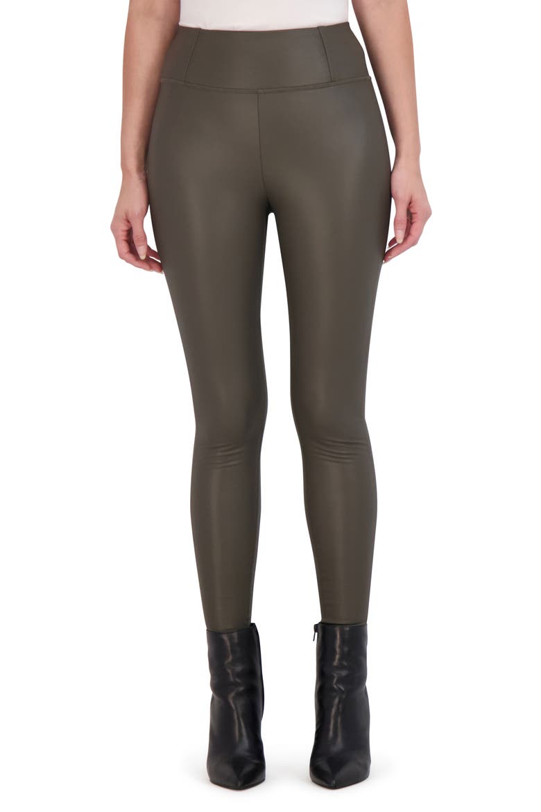 Faux Leather Leggings, Main, color, OLIVE
