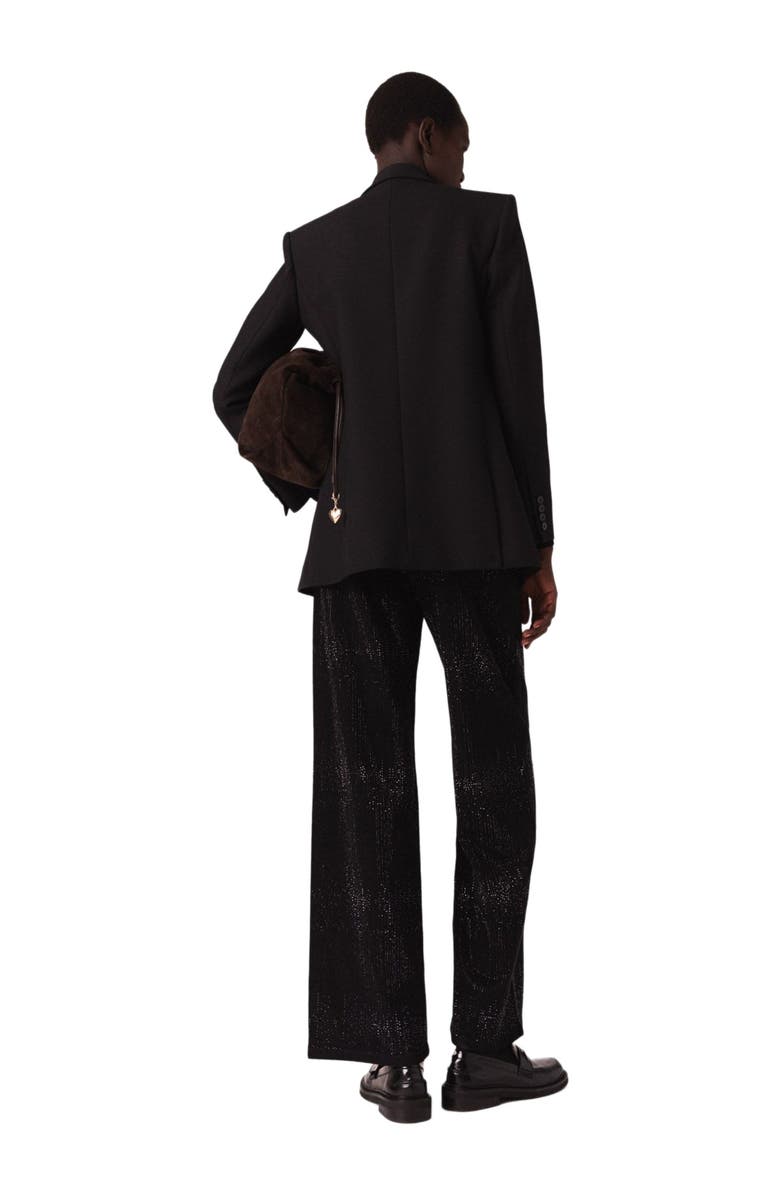 maje Wide-leg rhinestone jeans, Alternate, color, Black