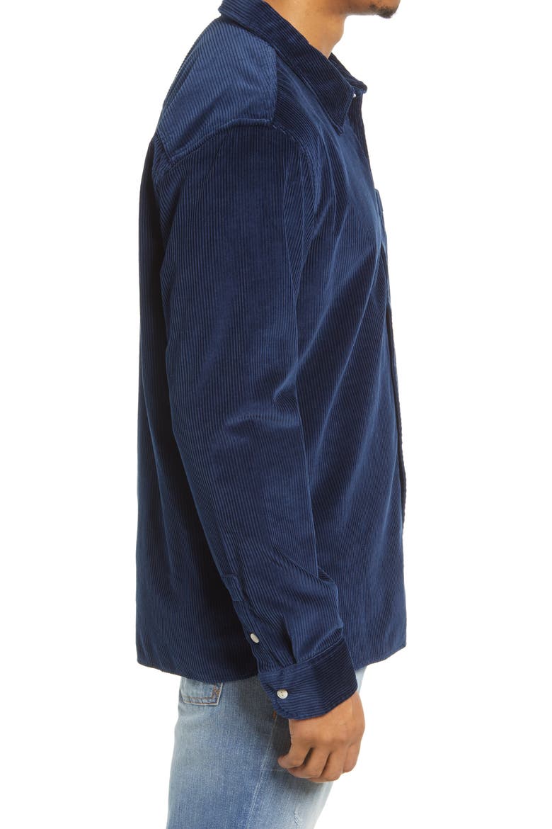 Easy Long Sleeve Button-Up Corduroy Shirt, Alternate, color, CLASSIC INDIGO