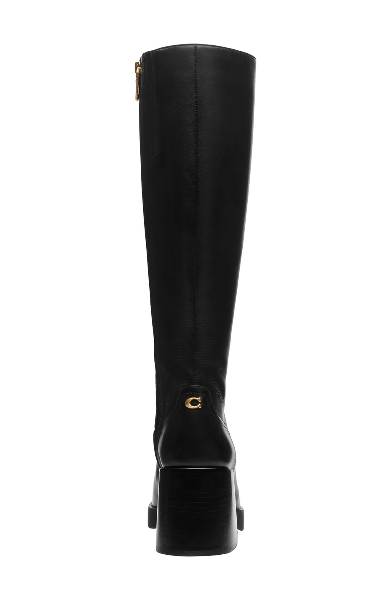 COACH Natasha Leather Knee High Platform Boot, Alternate, color, 