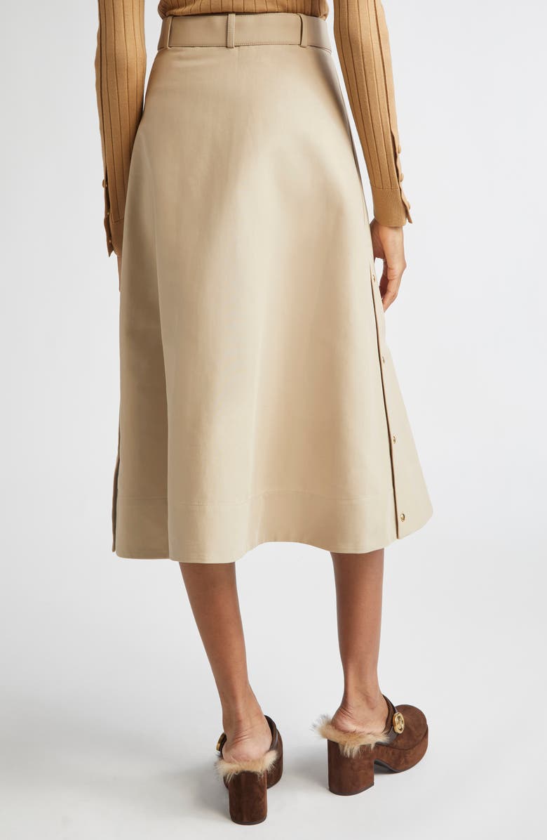 Moncler Belted A-Line Skirt, Alternate, color, Light Mud