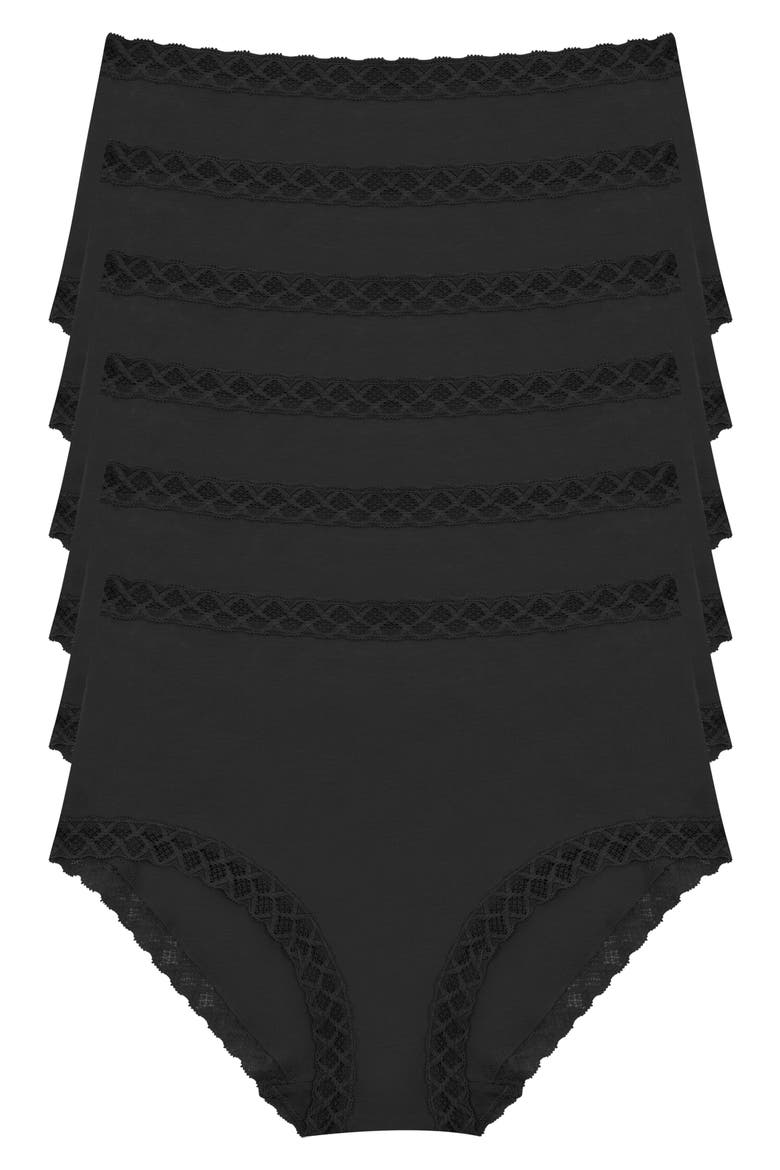 Bliss 6-Pack Stretch Cotton Full Briefs, Main, color, BLACK