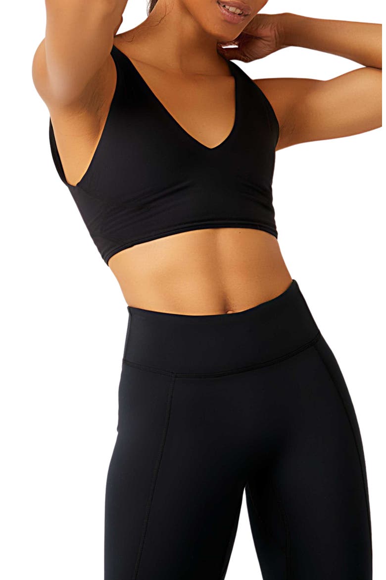 FP Movement Never Better Crop V-Neck Tank, Alternate, color, BLACK