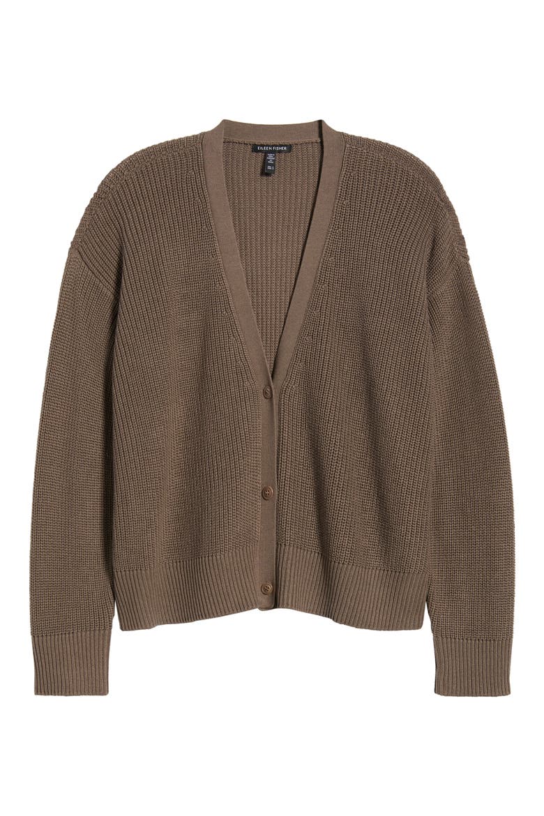 Organic Cotton & Tencel Lyocell Cardigan, Alternate, color, COBBLESTONE