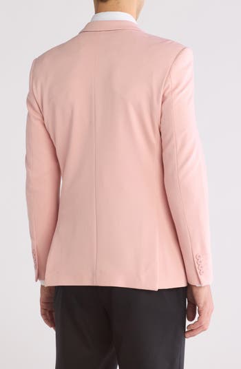 Slim Fit Two-Button Knit Fashion Blazer