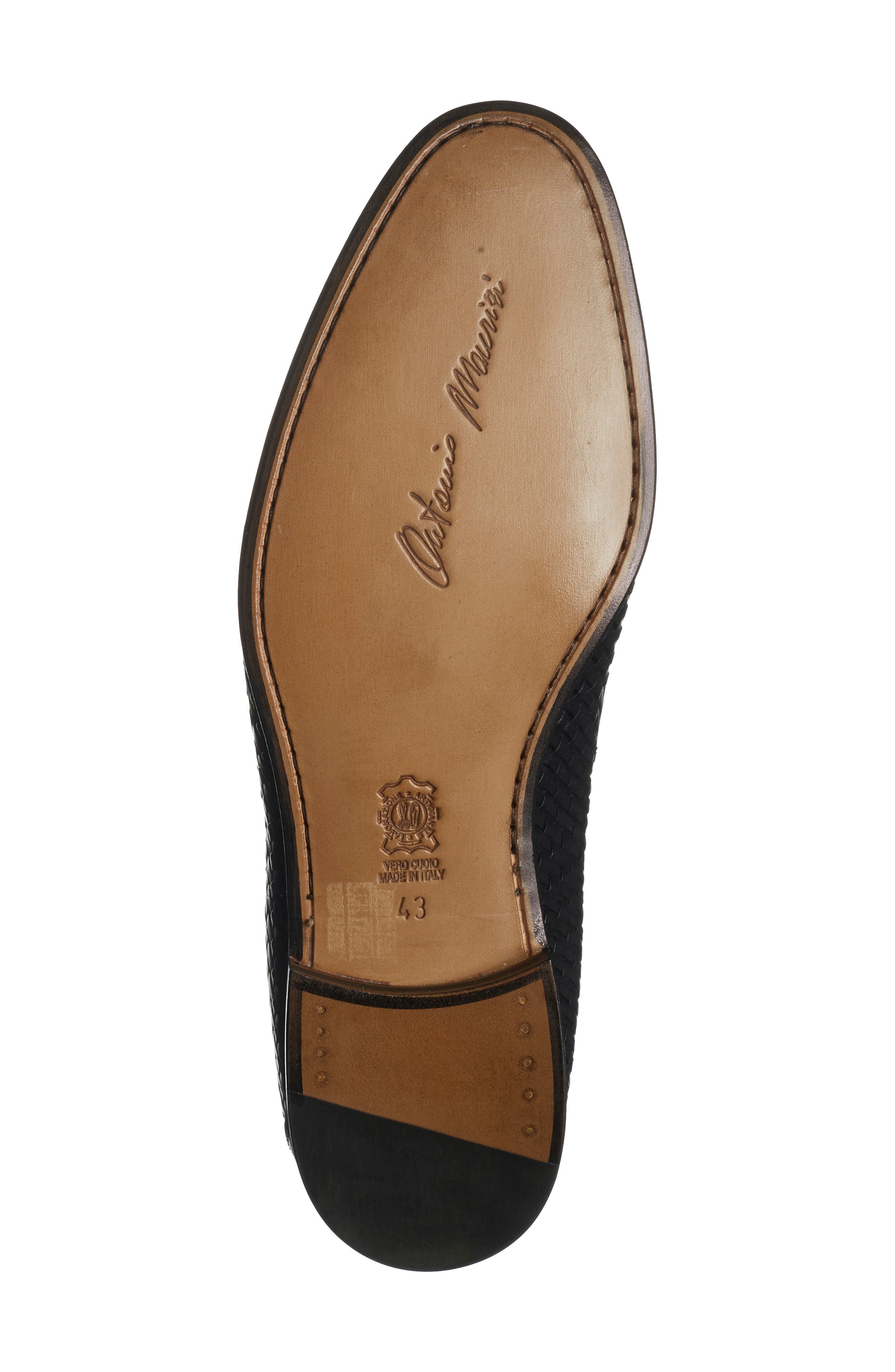 ANTONIO MAURIZI Woven Penny Loafer, Alternate, color, Nero