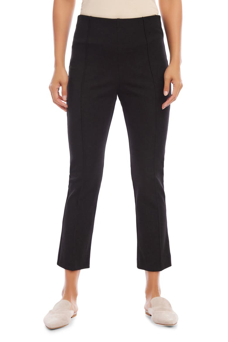 Pintuck Crop Pants, Main, color, BLACK